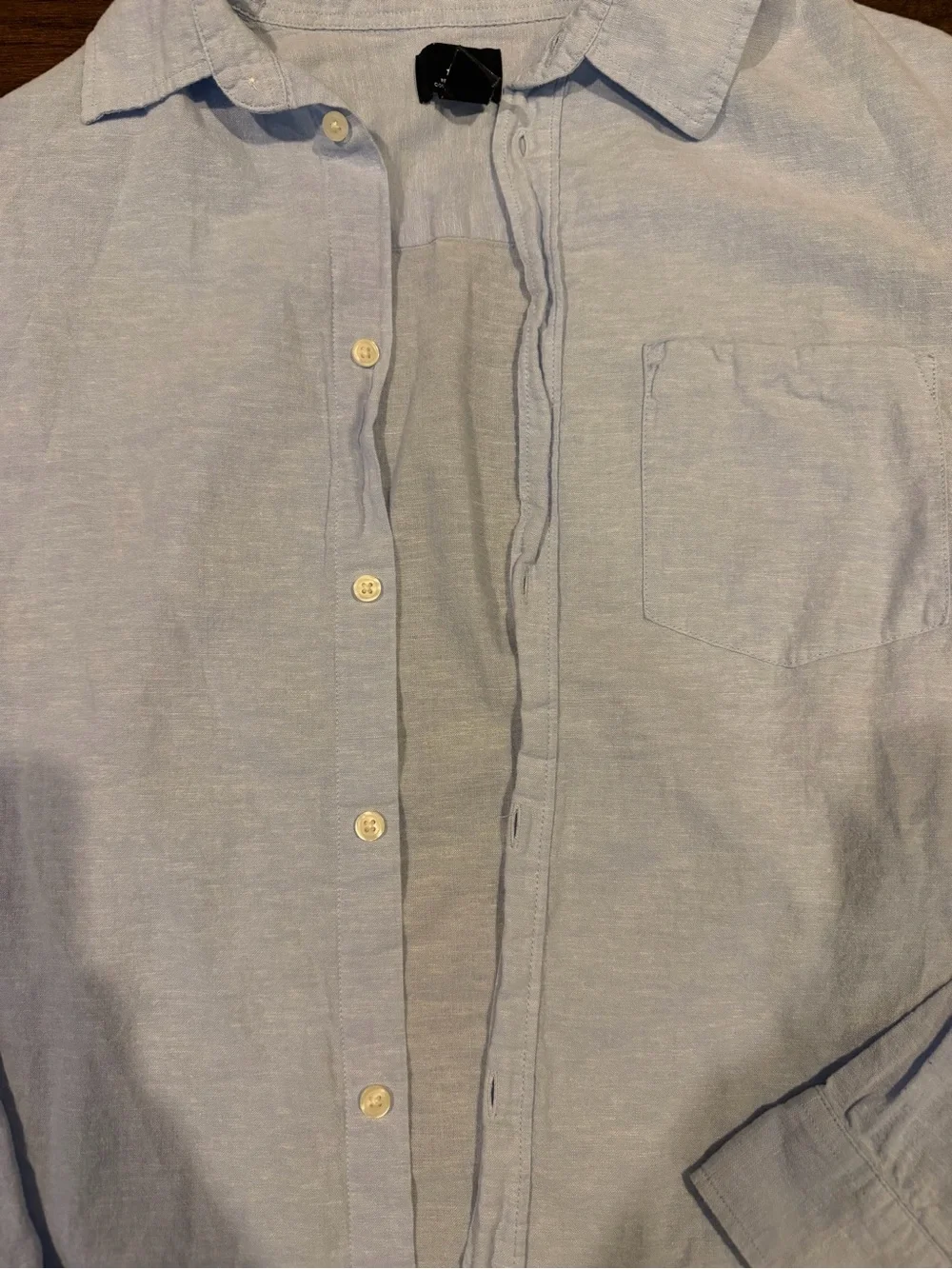 H&M Light Blue Casual Button-Up Shirt - Long Sleeve